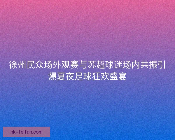 徐州民众场外观赛与苏超球迷场内共振引爆夏夜足球狂欢盛宴 徐州民众场外观赛与苏超球迷场内共振引爆夏夜足球狂欢盛宴