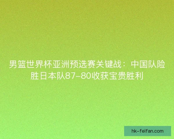 男篮世界杯亚洲预选赛关键战：中国队险胜日本队87-80收获宝贵胜利