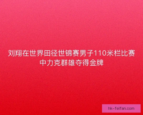 刘翔在世界田径世锦赛男子110米栏比赛中力克群雄夺得金牌